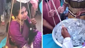 বিয়েতে মেপে নাতনির সমপরিমাণ ওজনের টাকা উপহার দিলেন নানা