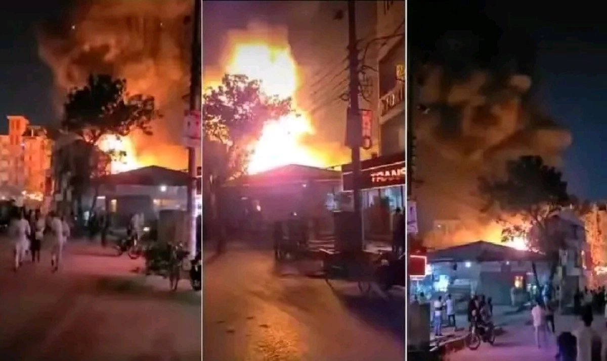 ভয়াবহ আগুন ছড়িয়ে পড়েছে, বিভিন্ন গাড়িতে, সিলিন্ডার বিস্ফোরিত হচ্ছে