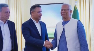 ড. ইউনূস ও তারেক রহমানের সৌহার্দ্যপূর্ণ বৈঠক