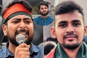 হাদি হ’ত্যার প্রতিবাদ অবস্থান শাহবাগে: যোগ দিলেন নাহিদ-আসিফ